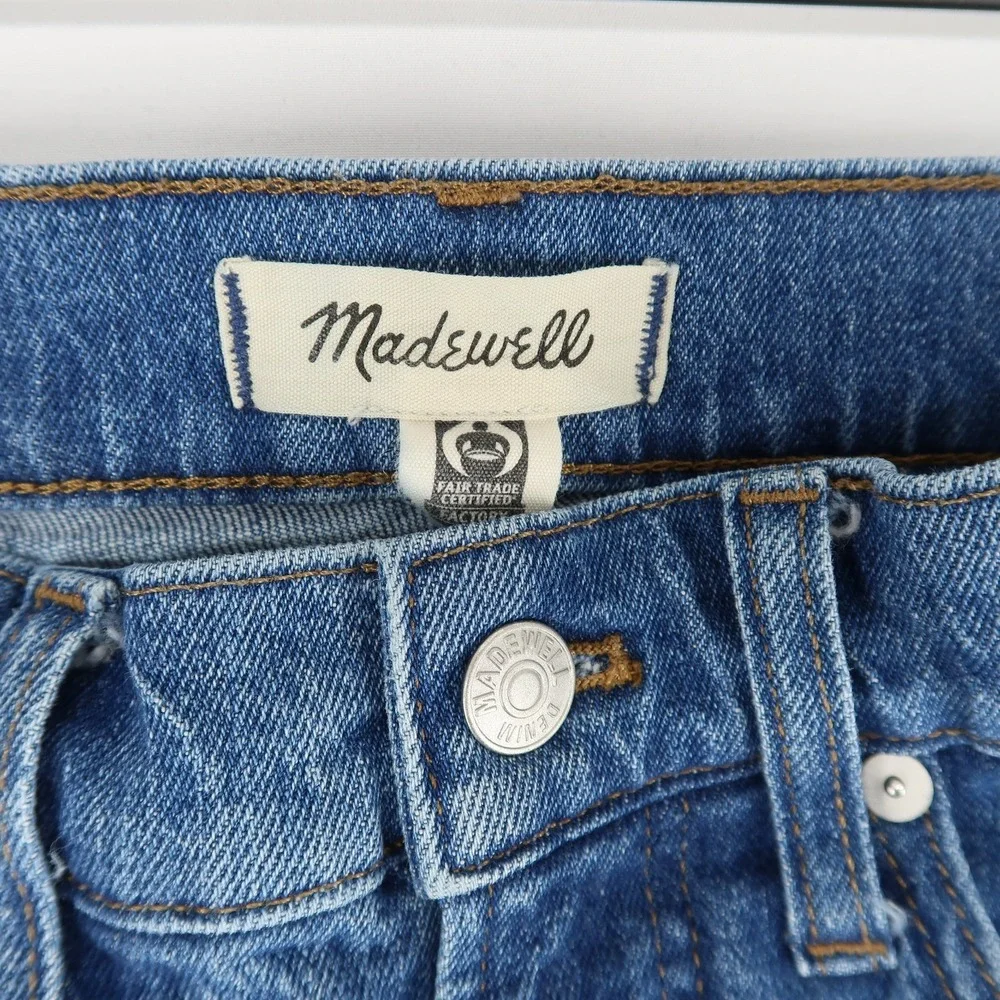 Madewell Perfect Vintage Wide-Leg Jeans Womens 25 Blue High Rise Crop Stretch - Picture 7 of 12
